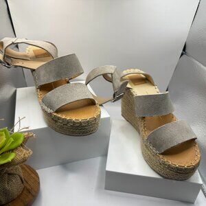 Dolce Vita Espadrille Wedge Sandals | Taupe Suede Platform Heels